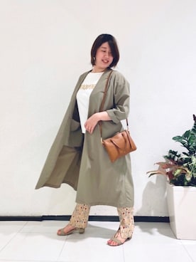 「ラフスタイル」｜「アイテム（その他アウター）」を使った、mikikiさん（レディース・165cm）の春コーディネート
