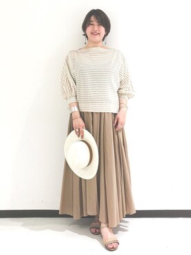 「Rouge vif（ルージュヴィフ）のアイテム（帽子）」を使った、mikikiさん（レディース・165cm）の夏コーディネート