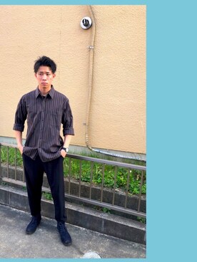「Guess（ゲス）のアイテム（腕時計）」を使った、ぺーさん（メンズ・175cm）の秋コーディネート