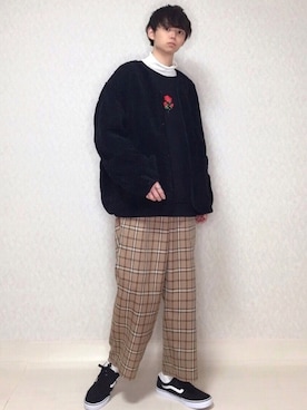 「ADRER（アドラー）のADRER バラシシュウビッグスウェット（スウェット）」を使った、KEITAさん（メンズ・170cm）の冬コーディネート