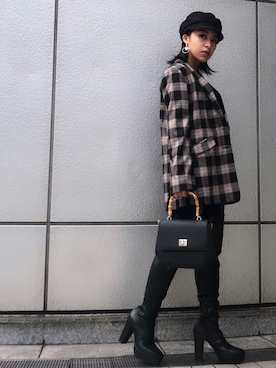 「ENVYM（アンビー）のアイテム（帽子）」を使った、ayaさん（レディース・149cm）の冬コーディネート