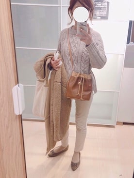 「ボアフリース」｜「アイテム（その他アウター）」を使った、ミズタマ⭐︎さん（レディース・157cm）の冬コーディネート