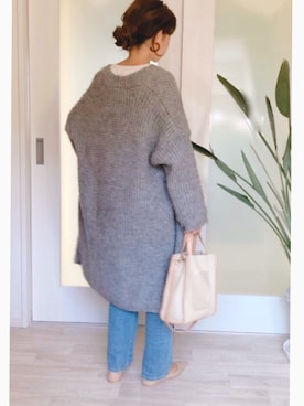 「stradivarius（ストラディバリウス）のアイテム（ニット/セーター）」を使った、ミズタマ⭐︎さん（レディース・157cm）の春コーディネート