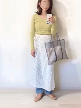 「MERLOT（メルロー）のアイテム」を使った、ミズタマ⭐︎さん（レディース・157cm）の春コーディネート