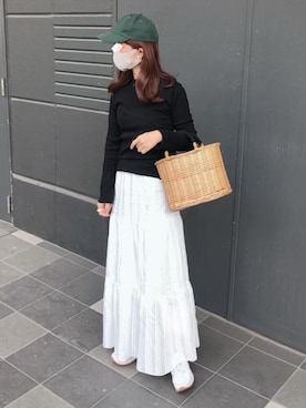 「Marea rich（マレアリッチ）のアイテム」を使った、ミズタマ⭐︎さん（レディース・157cm）の春コーディネート