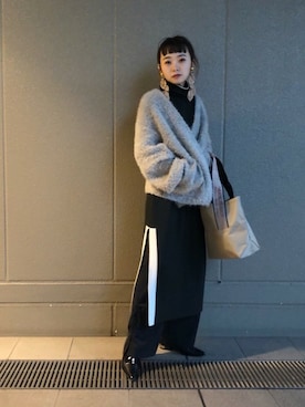 「THEATRE PRODUCTS（シアタープロダクツ）のアイテム（トートバッグ）」を使った、さきさん（レディース・156cm）の秋コーディネート