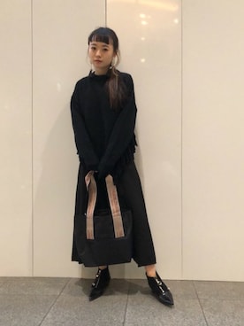 「THEATRE PRODUCTS（シアタープロダクツ）のアイテム（トートバッグ）」を使った、さきさん（レディース・156cm）の秋コーディネート