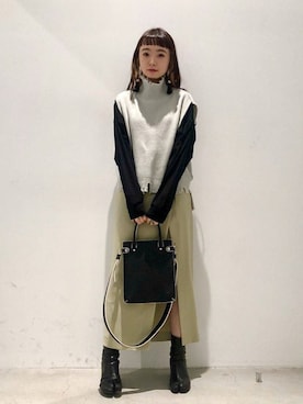 「STUDIOUS(ステュディオス)のアイテム(ベスト)」を使った、さきさん(レディース・156cm)の春コーディネート