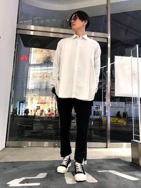 「sulvam」｜「アイテム（スラックス）」を使った、Kazuya Kitamuraさん（メンズ・177cm）の冬コーディネート