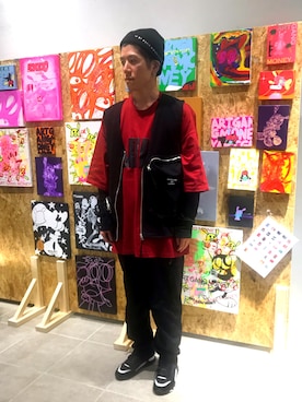 「WHITELAND（ホワイトランド）のアイテム（ベスト）」を使った、Kazuya Kitamuraさん（メンズ・177cm）の春コーディネート