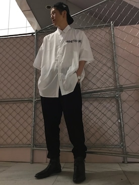 「08sircus（ゼロエイトサーカス）のアイテム（パンツ）」を使った、Kazuya Kitamuraさん（メンズ・177cm）の夏コーディネート