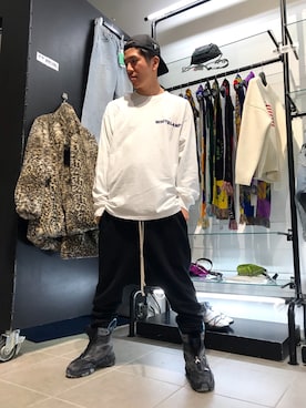 「アイテム（スウェット）」を使った、Kazuya Kitamuraさん（メンズ・177cm・30代）の冬コーディネート