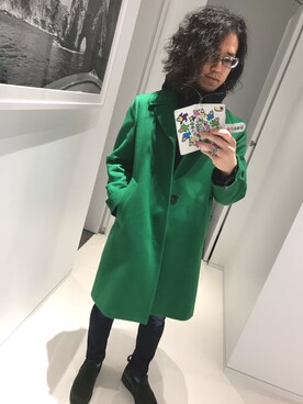 「Paul Smith（ポールスミス）のアイテム（チェスターコート）」を使った、けぶたさん（メンズ・176cm）の冬コーディネート