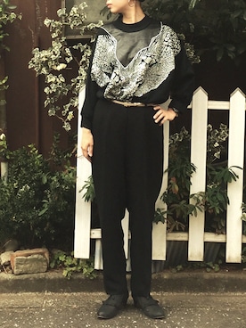 「used mix」｜「アイテム（スラックス）」を使った、smithさん（レディース・167cm）の冬コーディネート