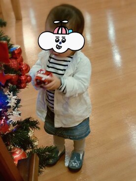 「MICKEY MOUSE（ミッキーマウス）のアイテム（スリッポン）」を使った、taさん（キッズ・80cm）の秋コーディネート