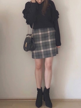 「salus（サルース）のアイテム」を使った、Mayさん（レディース・157cm）の冬コーディネート