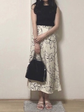 「UNIQLO（ユニクロ）のUVカットリブノースリーブセーター（ニット/セーター）」を使った、Mayさん（レディース・157cm）の夏コーディネート