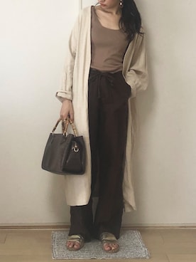 「OZOC（オゾック）のアイテム（ボストンバッグ）」を使った、Mayさん（レディース・158cm）の秋コーディネート