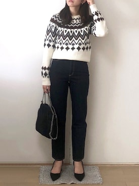 「ハイウエストストレートジーンズ」｜Mayさん（レディース・158cm）の秋コーディネート