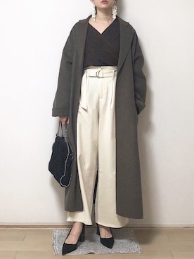 「STELLA McCARTNEY（ステラマッカートニー）のMINI TOTE（トートバッグ）」を使った、Mayさん（レディース・158cm）の冬コーディネート