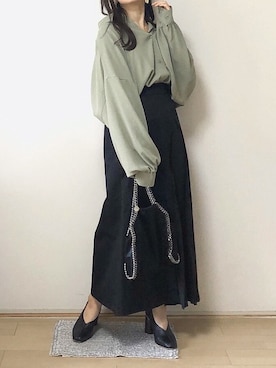 「STELLA McCARTNEY（ステラマッカートニー）のMINI TOTE（トートバッグ）」を使った、Mayさん（レディース・158cm）の冬コーディネート