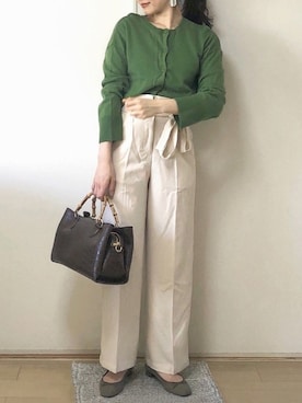 「OZOC（オゾック）のアイテム（ボストンバッグ）」を使った、Mayさん（レディース・158cm）の冬コーディネート