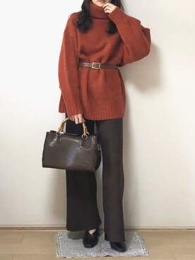 「OZOC（オゾック）のアイテム（ボストンバッグ）」を使った、Mayさん（レディース・158cm）の春コーディネート