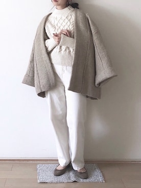 「白デニム」｜「アイテム（その他アウター）」を使った、Mayさん（レディース・158cm）の春コーディネート