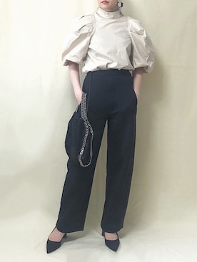 「STELLA McCARTNEY（ステラマッカートニー）のMINI TOTE（トートバッグ）」を使った、Mayさん（レディース・158cm）の春コーディネート