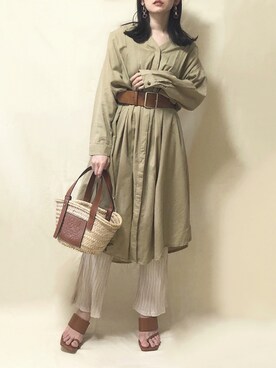 Mayさんの「Loewe - Small Raffia Basket Bag - Womens - Tan Multi」を使ったコーディネート