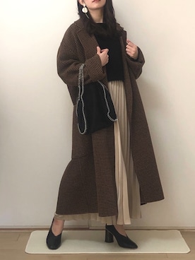 「チェーンバッグ」｜「アイテム（チェスターコート）」を使った、Mayさん（レディース・158cm）の冬コーディネート