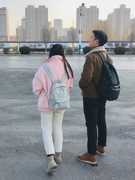 「RED WING（レッドウィング）のアイテム（その他シューズ）」を使った、张大鑫さん（メンズ・182cm）の春コーディネート