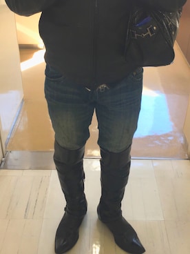「sabgreedのアイテム（ブーツ、ブラック系）」を使った、T,Kさん（メンズ・164cm）の冬コーディネート