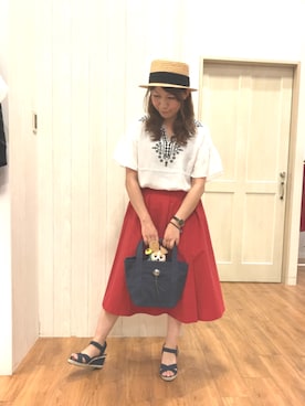 「刺繍」｜「アイテム（その他雑貨）」を使った、*Yui*さん（レディース・151cm）の夏コーディネート