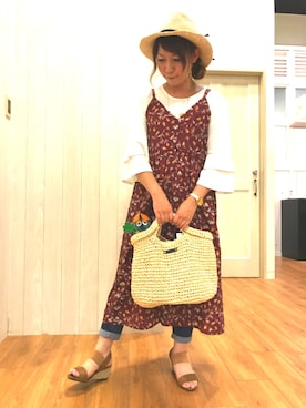 「花柄」｜「アイテム（その他雑貨）」を使った、*Yui*さん（レディース・151cm）の夏コーディネート