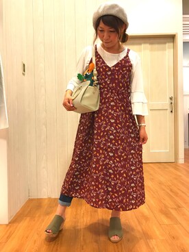 「花柄」｜「アイテム（その他雑貨）」を使った、*Yui*さん（レディース・151cm）の夏コーディネート