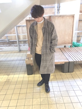 「シンプルおしゃれが好き」｜「アイテム（その他アウター）」を使った、まめすけさん（メンズ・174cm）の秋コーディネート