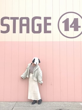 「USJ」｜「アイテム（ブルゾン）」を使った、YURIAさん（レディース・160cm）の秋コーディネート