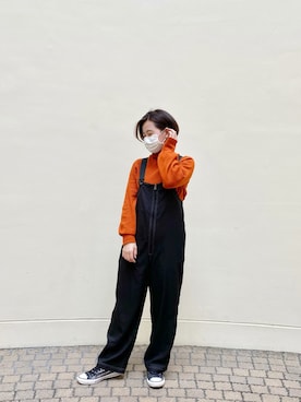 「kastane_ootd」｜「アイテム（サロペット/オーバーオール）」を使った、YURIAさん（レディース・160cm）の冬コーディネート