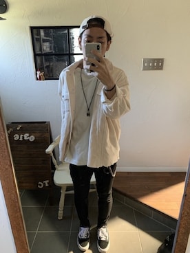 「オールドスクール」｜「アイテム（その他アウター）」を使った、kameさん（メンズ・168cm）の冬コーディネート