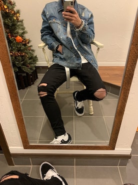 「秋のマイ旬スタイル」｜「アイテム（デニムジャケット）」を使った、kameさん（メンズ・168cm）の秋コーディネート