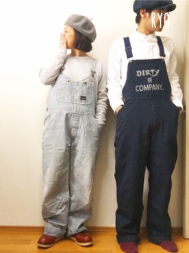 「RNA（アールエヌエー）のアイテム（サロペット/オーバーオール）」を使った、chiakiさん（レディース・153cm）の冬コーディネート