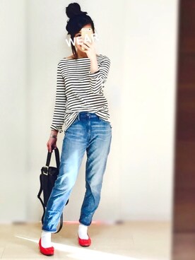 「靴下チラ見せ」｜「アイテム（バレエシューズ）」を使った、𓎤 ﾖｺ𓅹さん（レディース・157cm）の冬コーディネート
