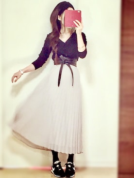 「ef-de（エフデ）のアイテム（トップス）」を使った、𓎤 ﾖｺ𓅹さん（レディース・157cm）の春コーディネート