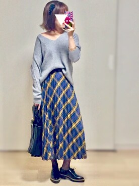 「H&M（エイチ・アンド・エム）のアイテム（ドレスシューズ）」を使った、𓎤 ﾖｺ𓅹さん（レディース・157cm）の秋コーディネート