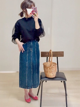 「VINTAGE（ヴィンテージ）のアイテム（バレエシューズ）」を使った、𓎤 ﾖｺ𓅹さん（レディース・157cm）の冬コーディネート