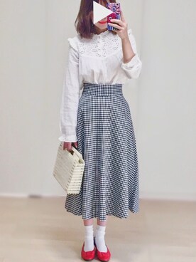 「VINTAGE（ヴィンテージ）のアイテム（バレエシューズ）」を使った、𓎤 ﾖｺ𓅹さん（レディース・157cm）の春コーディネート