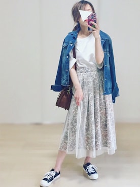 「FOSSIL（フォッシル）のアイテム（ハンドバッグ）」を使った、𓎤 ﾖｺ𓅹さん（レディース・157cm）の春コーディネート