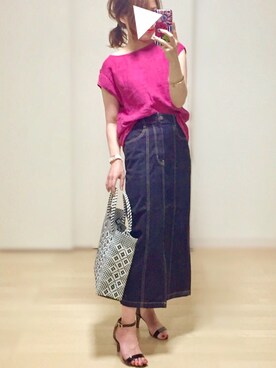 「RubinRosa（ルビンローザ）のアイテム」を使った、𓎤 ﾖｺ𓅹さん（レディース・157cm）の春コーディネート