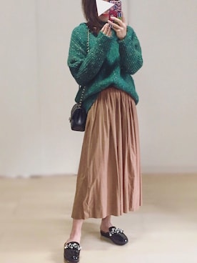 「リップスター」｜「アイテム（スリッポン）」を使った、𓎤 ﾖｺ𓅹さん（レディース・156cm）の秋コーディネート
